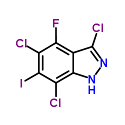 3,5,7-Trichloro-4-fluoro-6-iodo-1H-indazole structure