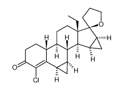 4-chloro-18-methyl-6β,7β,15β,16β-dimethylene-19-nor-20-spirox-4-en-3-one Structure