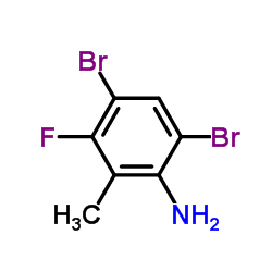 4,6-二溴-3-氟-2-甲基苯胺结构式