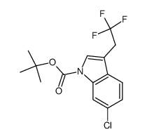 1,1-dimethylethyl 6-chloro-3-(2,2,2-trifluoroethyl)-1H-indole-1-carboxylate结构式