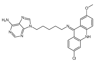 N-[5-(6-aminopurin-9-yl)pentyl]-6-chloro-2-methoxyacridin-9-amine结构式