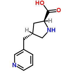 (2S,4R)-4-(pyridin-3-ylmethyl)pyrrolidine-2-carboxylic acid结构式