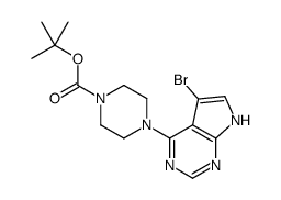 4-(4-Boc-1-piperazinyl)-5-bromo-7H-pyrrolo[2,3-d]pyrimidine structure
