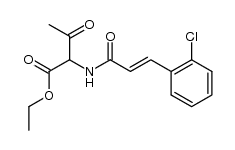 (E)-ethyl 2-(3-(2-chlorophenyl)acrylamido)-3-oxobutanoate结构式