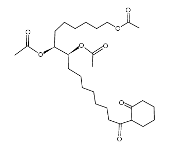 (9RS,10RS)-9,10,16-triacetoxy-1-oxo-1-(2-oxo-cyclohexyl)-hexadecane Structure