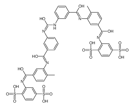 2-[[3-[[3-[[3-[[5-[(2,5-disulfophenyl)carbamoyl]-2-methylphenyl]carbamoyl]phenyl]carbamoylamino]benzoyl]amino]-4-methylbenzoyl]amino]benzene-1,4-disulfonic acid Structure
