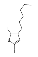 3-hexyl-2,5-diiodothiophene Structure