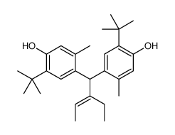 2-tert-butyl-4-[1-(5-tert-butyl-4-hydroxy-2-methylphenyl)-2-ethylbut-2-enyl]-5-methylphenol结构式