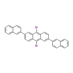 9,10-dibromo-2,6-di-2-naphthalenylAnthracene结构式