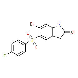 6-BROMO-5-(4-FLUORO-BENZENESULFONYL)-1,3-DIHYDRO-INDOL-2-ONE Structure