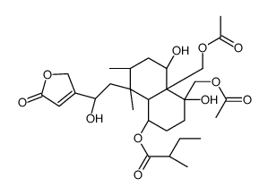 [(1R,4R,4aR,5S,7R,8S,8aR)-4,4a-bis(acetyloxymethyl)-4,5-dihydroxy-8-[(2S)-2-hydroxy-2-(5-oxo-2H-furan-3-yl)ethyl]-7,8-dimethyl-2,3,5,6,7,8a-hexahydro-1H-naphthalen-1-yl] (2S)-2-methylbutanoate Structure