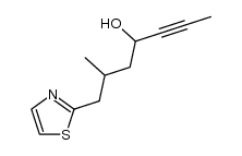 2-(2-methyl-4-hydroxy-5-heptynyl)thiazole结构式