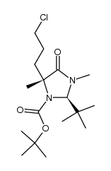 (2R,5R)-tert-butyl 2-(tert-butyl)-5-(3-chloropropyl)-3,5-dimethyl-4-oxoimidazolidine-1-carboxylate结构式