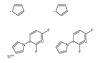 cyclopenta-1,3-diene,1-(2,4-difluorobenzene-3-id-1-yl)pyrrole,titanium(4+) Structure