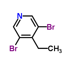 4-乙基-3,5-二溴吡啶结构式