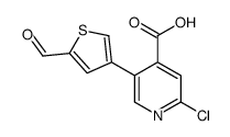 2-chloro-5-(5-formylthiophen-3-yl)pyridine-4-carboxylic acid Structure