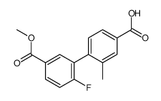 4-(2-fluoro-5-methoxycarbonylphenyl)-3-methylbenzoic acid Structure