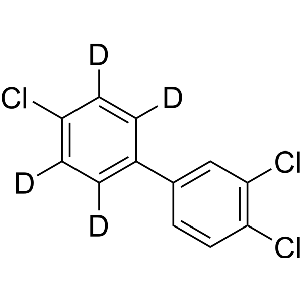 3,4,4'-Trichloro-1,1'-biphenyl-d4结构式