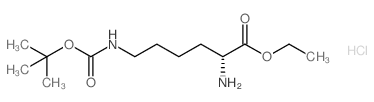 (R)-2-氨基-6-((叔丁氧基羰基)氨基)己酸乙酯盐酸盐结构式