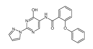 N-(4-hydroxy-2-(1H-pyrazol-1-yl)pyrimidin-5-yl)-2-phenoxybenzamide Structure