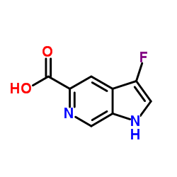 3-Fluoro-1H-pyrrolo[2,3-c]pyridine-5-carboxylic acid结构式