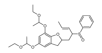 2-((E)-2-Benzenesulfinyl-pent-3-enyl)-5,7-bis-(1-ethoxy-ethoxy)-2,3-dihydro-benzofuran Structure