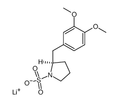 Lithium; (R)-2-(3,4-dimethoxy-benzyl)-pyrrolidine-1-sulfonate结构式