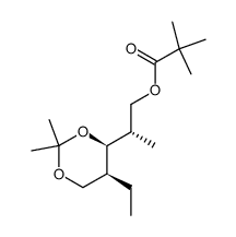 (4S,5S,1'S)-2,2-dimethyl-5-ethyl-4-(1'-methyl-2'-(trimethylacetoxy)ethyl)-1,3-dioxane Structure
