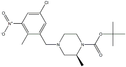 tert-butyl (S)-4-(5-chloro-2-methyl-3-nitrobenzyl)-2-methylpiperazine-1-carboxylate Structure