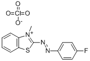 2-((p-Fluorophenyl)azo)-3-methylbenzothiazoliumperchlorate Structure