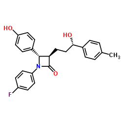 (3R,4S)-1-(4-fluorophenyl)-3-((S)-3-hydroxy-3-(p-tolyl)propyl)-4-(4-hydroxyphenyl)azetidin-2-one structure