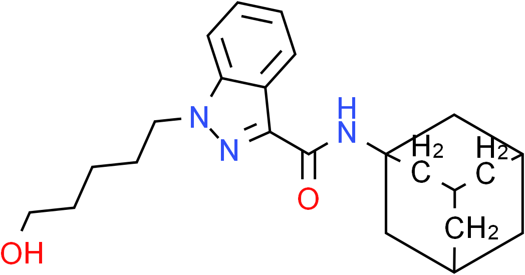 AKB48 N-(5-hydroxypentyl) metabolite Structure