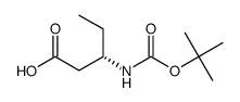 (S)-3-((tert-butoxycarbonyl)amino)pentanoic acid structure