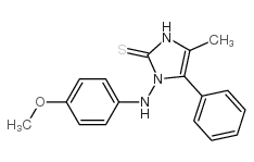2H-Imidazole-2-thione, 1,3-dihydro-1-[(4-methoxyphenyl)amino]-4-methyl-5-phenyl- structure