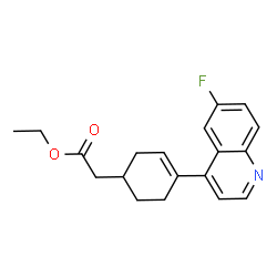 2-(4-(6-氟喹啉-4-基)环己-3-烯-1-基)乙酸乙酯结构式