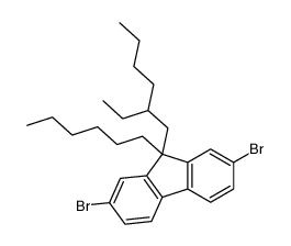 2,7-dibromo-9-(2-ethylhexyl)-9-hexylfluorene结构式