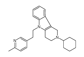 2,3,4,5-Tetrahydro-2-cyclohexyl-5-[2-(6-methyl-3-pyridyl)ethyl]-1H-pyrido[4,3-b]indole结构式