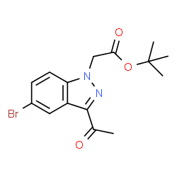 2-(3-乙酰基-5-溴-1H-吲唑-1-基)乙酸叔丁酯结构式