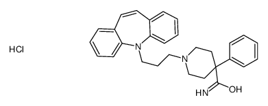 1-(3-benzo[b][1]benzazepin-11-ylpropyl)-4-phenylpiperidine-4-carboxamide,hydrochloride Structure