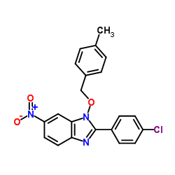 2-(4-Chlorophenyl)-1-[(4-methylbenzyl)oxy]-6-nitro-1H-benzimidazole结构式