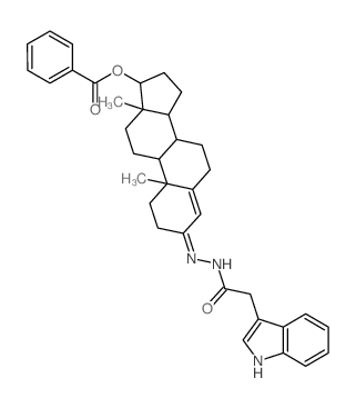 Indole-3-acetic acid,(17b-hydroxyandrost-4-en-3-ylidene)hydrazidebenzoate (ester) (8CI) Structure