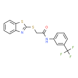 2-(1,3-benzothiazol-2-ylsulfanyl)-N-[3-(trifluoromethyl)phenyl]acetamide结构式
