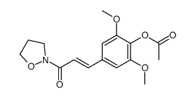 2-[3-[4-(Acetoxy)-3,5-dimethoxyphenyl]-1-oxo-2-propenyl]isoxazolidine结构式