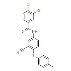 3,4-DICHLORO-N-(3-CYANO-4-[(4-METHYLPHENYL)SULFANYL]PHENYL)BENZENECARBOXAMIDE结构式
