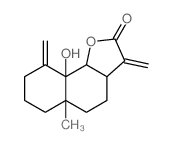 Naphtho[1,2-b]furan-2(3H)-one,decahydro-9ahydroxy- 5a-methyl-3,9-bis(methylene)-,(3aS,5aR,9aR,9bS)- structure
