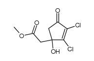 methyl 2-(2,3-dichloro-1-hydroxy-4-oxocyclopent-2-en-1-yl)acetate Structure