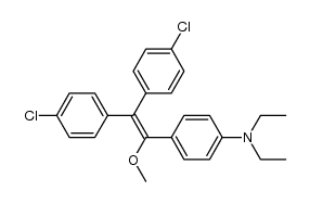 4-(2,2-bis(4-chlorophenyl)-1-methoxyvinyl)-N,N-diethylaniline结构式