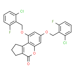 7,9-bis[(2-chloro-6-fluorophenyl)methoxy]-2,3-dihydro-1H-cyclopenta[c]chromen-4-one结构式