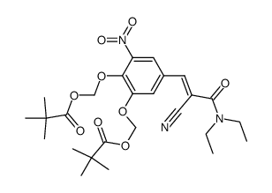 (E)-2-cyano-N,N-diethyl-3-[3,4-bis(pivaloyloxymethoxy)-5-nitrophenyl]propenamide结构式