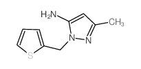 5-Methyl-2-thiophen-2-ylmethyl-2H-pyrazol-3-ylamine结构式